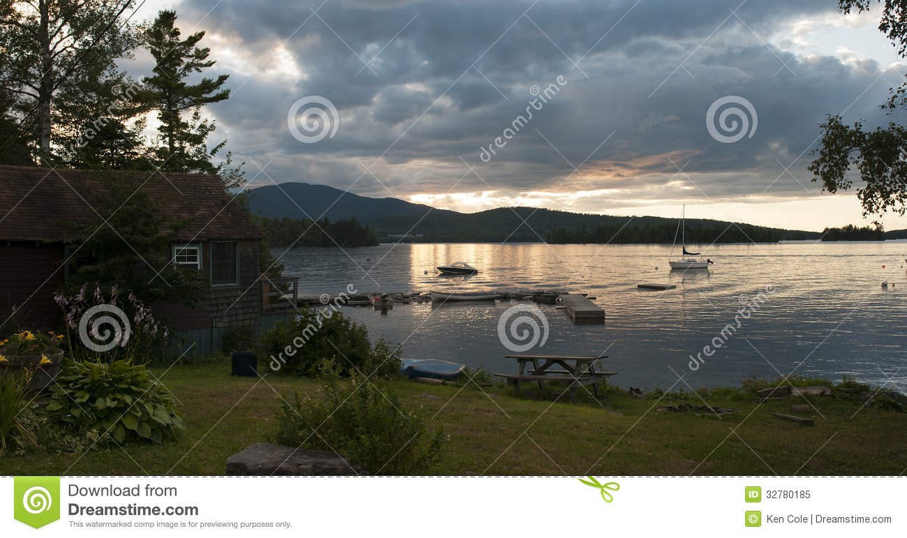 Sunset Panorama On Scenic Lake Royalty Free Stock Photo   Image