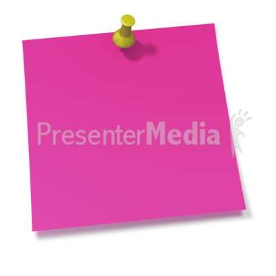 Thumbtack In Pink Sticky Note   Signs And Symbols   Great Clipart For