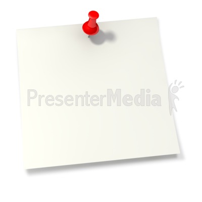 Thumbtack In White Sticky Note   Signs And Symbols   Great Clipart For