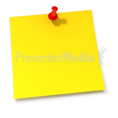 Thumbtack In Yellow Sticky Note   Signs And Symbols   Great Clipart    