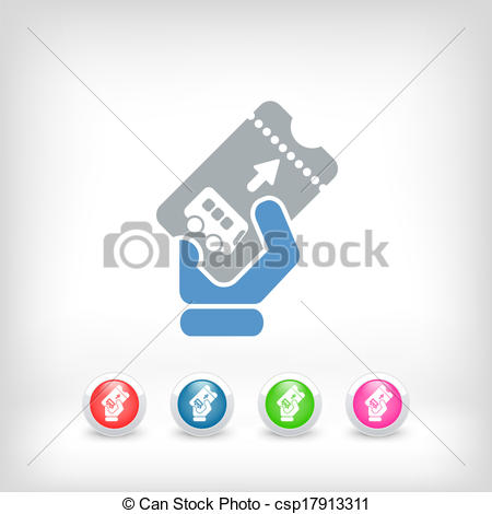 Vector Clip Art Of Bus Ticket Icon Csp17913311   Search Clipart    