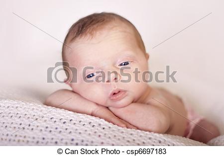 Wide Awake Clipart Stock Photo   Awake Newborn