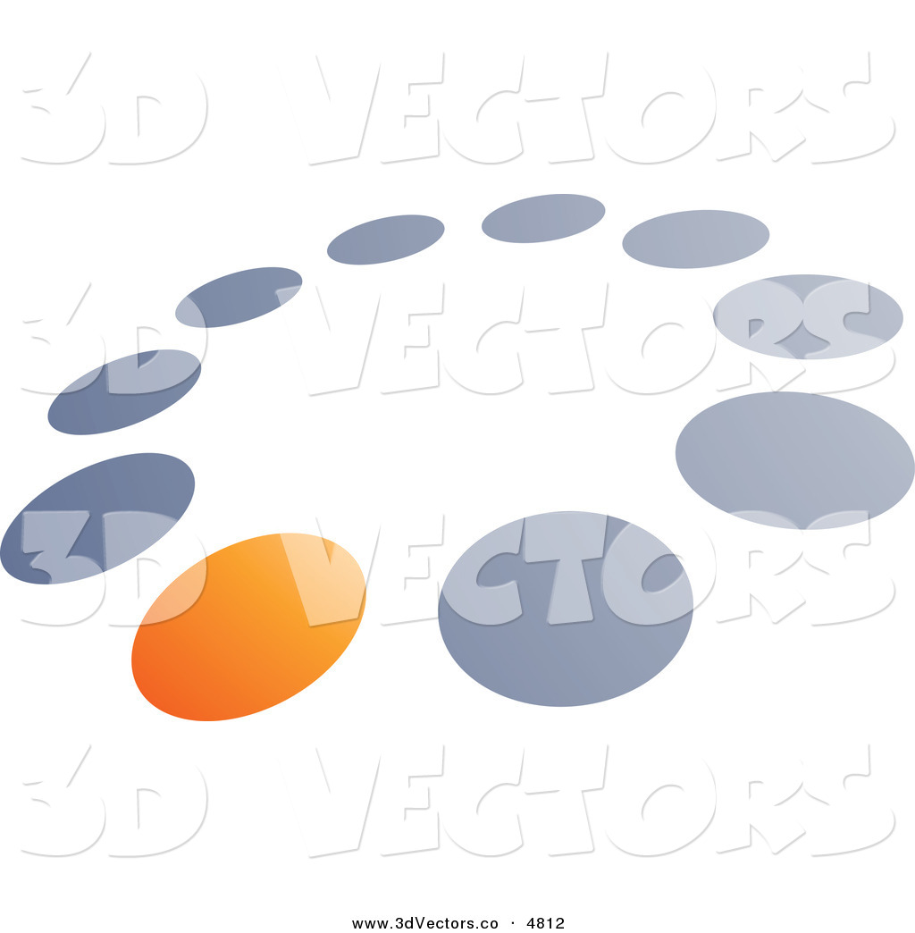 3d Vector Clipart Of A Pre Made Logo Of A Single Orange Dot In A    