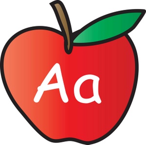 Alphabet Clipart Image   Clip Art Illustration Of An Apple With A Stem