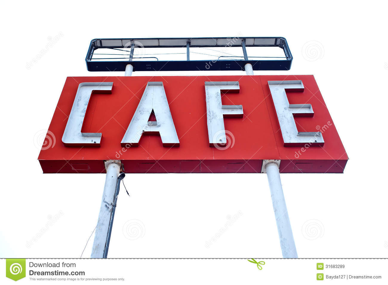 Cafe Sign Along Historic Route 66 In Texas Royalty Free Stock Images    