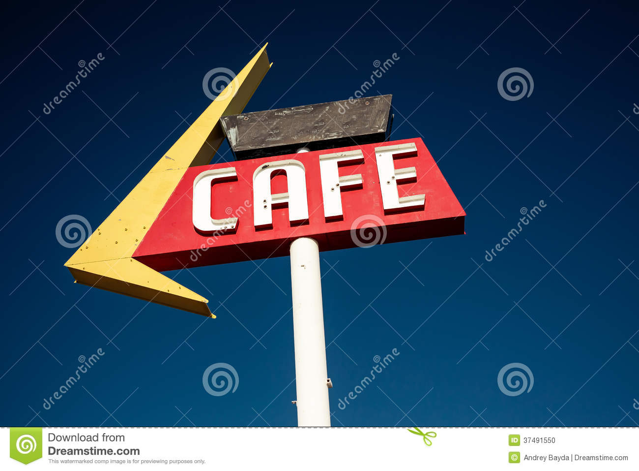 Cafe Sign Along Historic Route 66 Stock Photo   Image  37491550