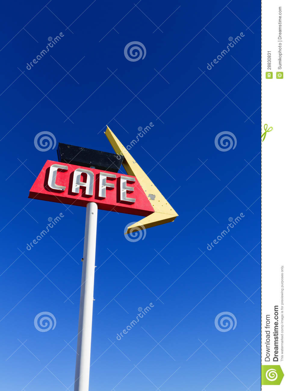 Cafe Sign On Route 66 Stock Image   Image  28830831