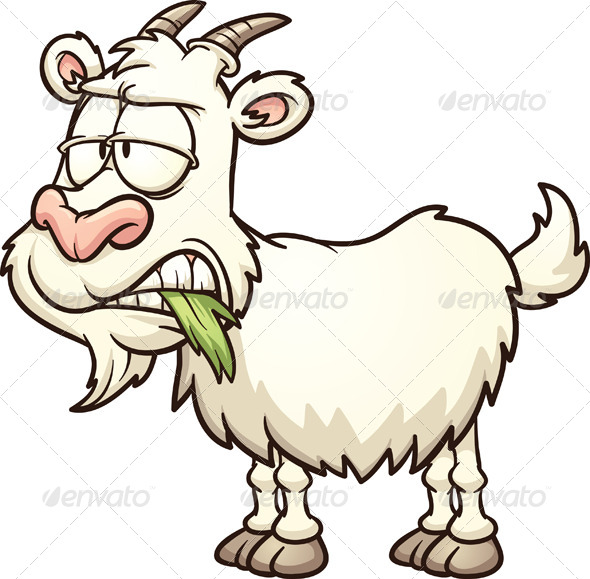 Cartoon Goat  Vector Clip Art Illustration With Simple Gradients  All