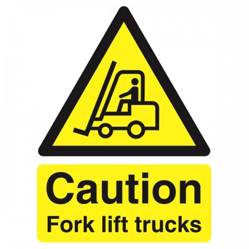 Caution Fork Lift Trucks 400x300mm   Safety Signs   Health