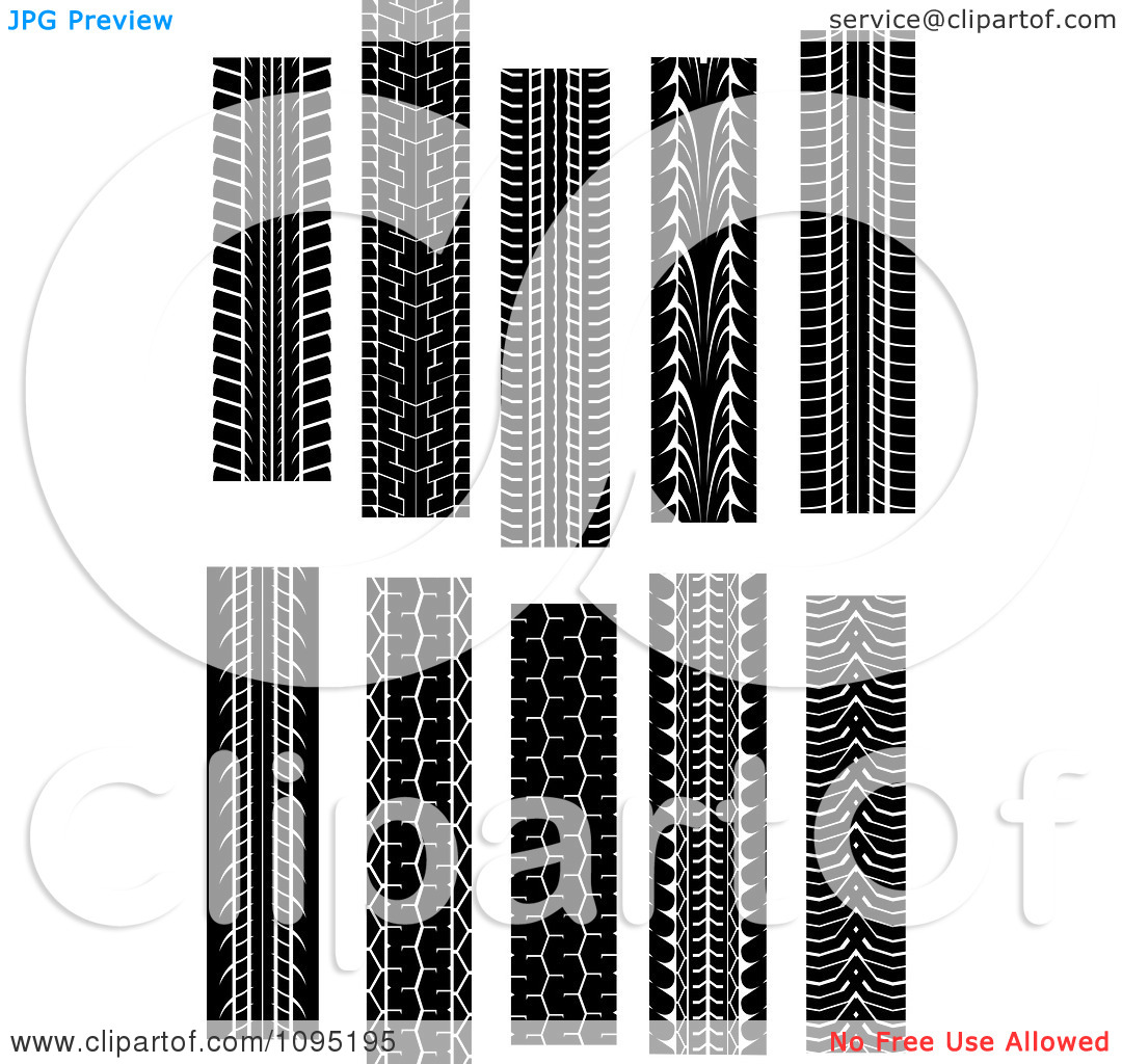 Clipart Tire Tread Marks 6   Royalty Free Vector Illustration By