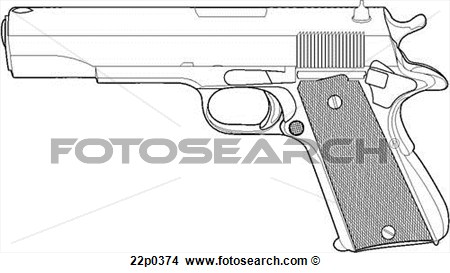 Clipart   Us Colt M1911 A1  Fotosearch   Search Clip Art Illustration