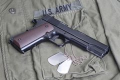 Colt Goverment M1911 On Black Stock Photo   Image  58034325