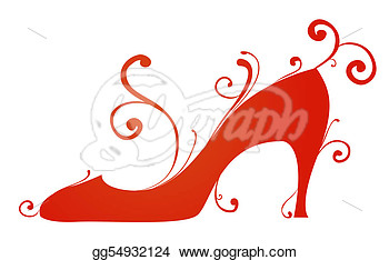     Drawing Of Beautiful Red High Heel Shoe  Clipart Gg54932124