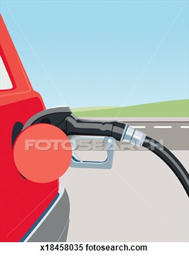 Filling Up Car With Gas View Large Illustration