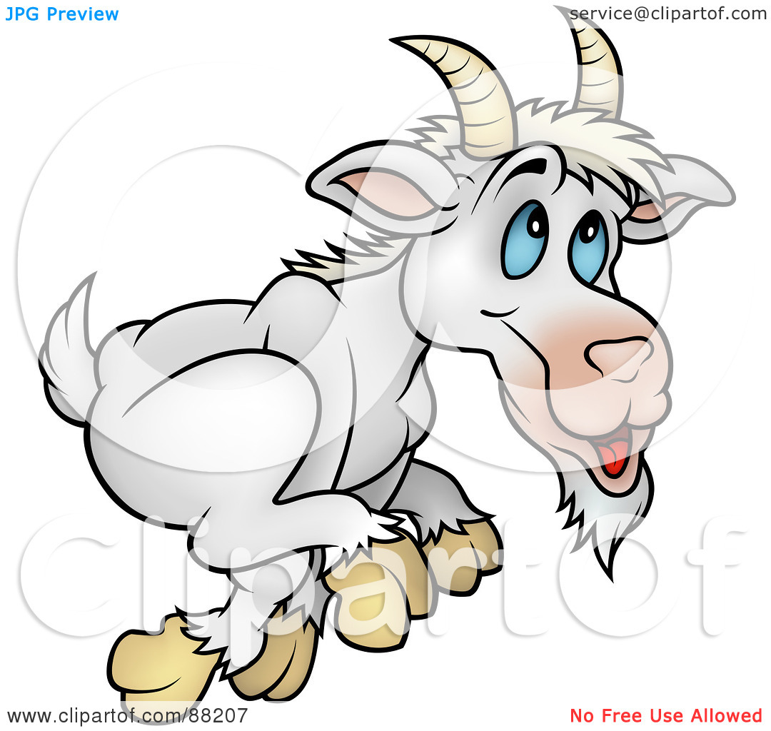 Goat Clip Art Royalty Free Rf Clipart Illustration Of A Running White