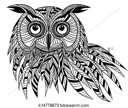 Owl Bird Head As Halloween Symbol For Mascot Or Emblem Design Logo