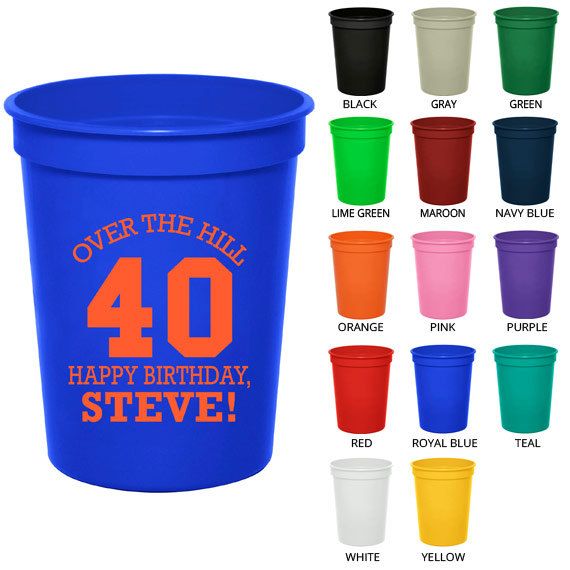Party Favor Cups  Clipart 19122  Over The Hill 40th   Birthday Party    
