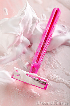 Pink Razor And Shaving Foam Stock Image   Image  23808131