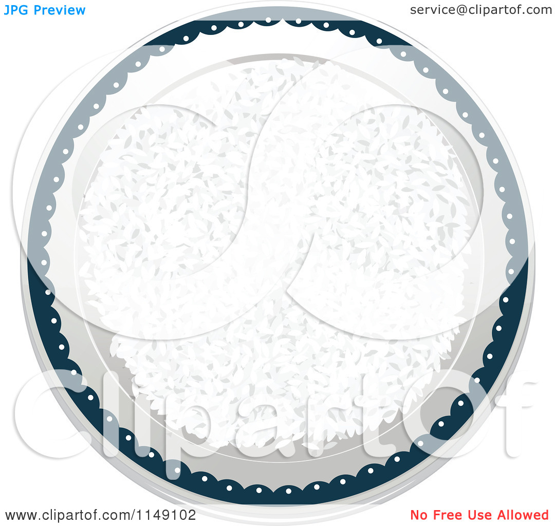     Plate Of White Rice   Royalty Free Vector Clipart By Colematt  1149102