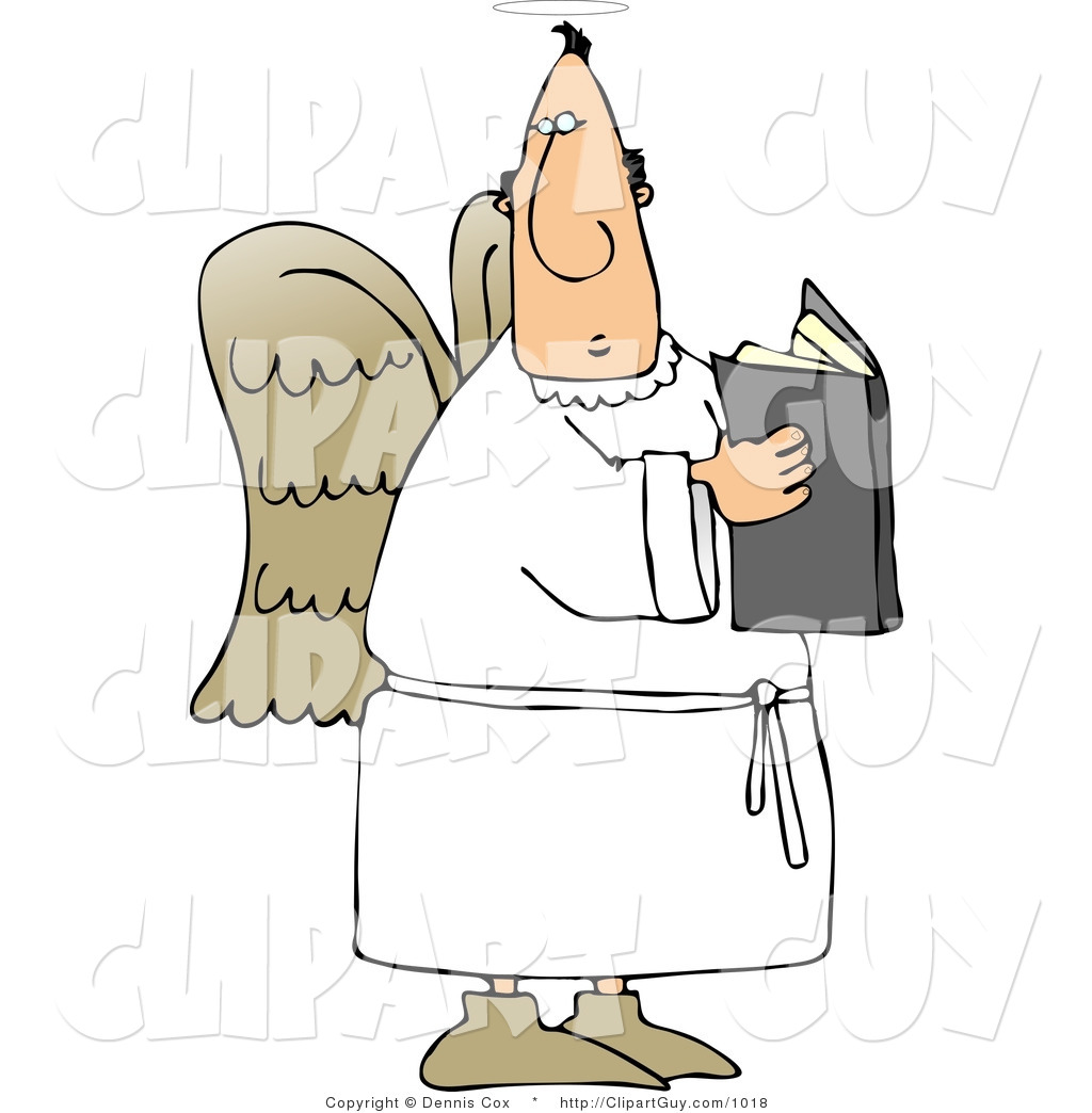 Preview  Clip Art Of A Male Angel Holding An Open Bible By Dennis Cox