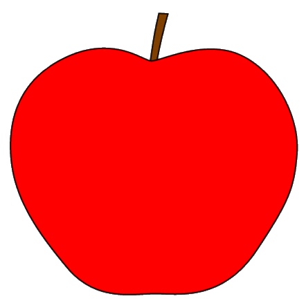 Red Apple With Stem Clipart Sketch Op Lge 11 Cm Gif By Puzzled Pics