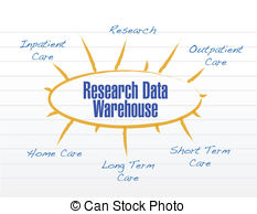 Research Data Warehouse Model Illustration Stock Illustration