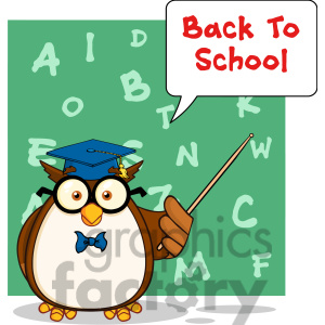 Royalty Free Rf Clipart Illustration Wise Owl Teacher Cartoon Mascot