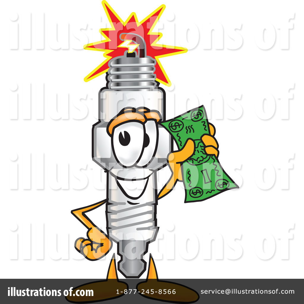 Royalty Free  Rf  Spark Plug Character Clipart Illustration  16859 By