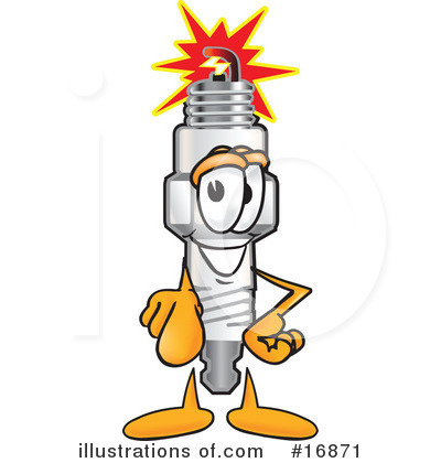 Royalty Free  Rf  Spark Plug Character Clipart Illustration  16871 By
