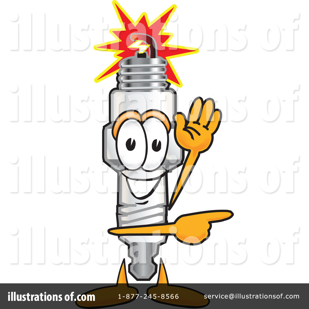 Royalty Free  Rf  Spark Plug Character Clipart Illustration  16878 By