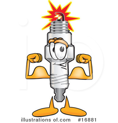Royalty Free  Rf  Spark Plug Character Clipart Illustration  16881 By