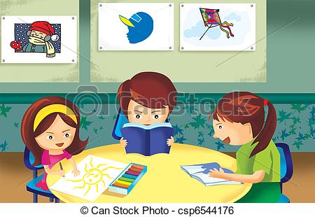 Study Room Clipart Student Studying In Class Room