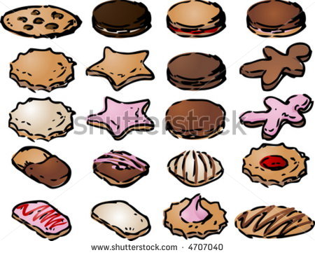 Various Cookie Icons Hand Drawn Look  You Can Mix And Match Your Own    