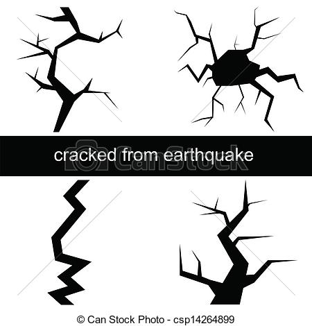 Vector   Vector Illustration Of A Crack From The Earthquake   Stock