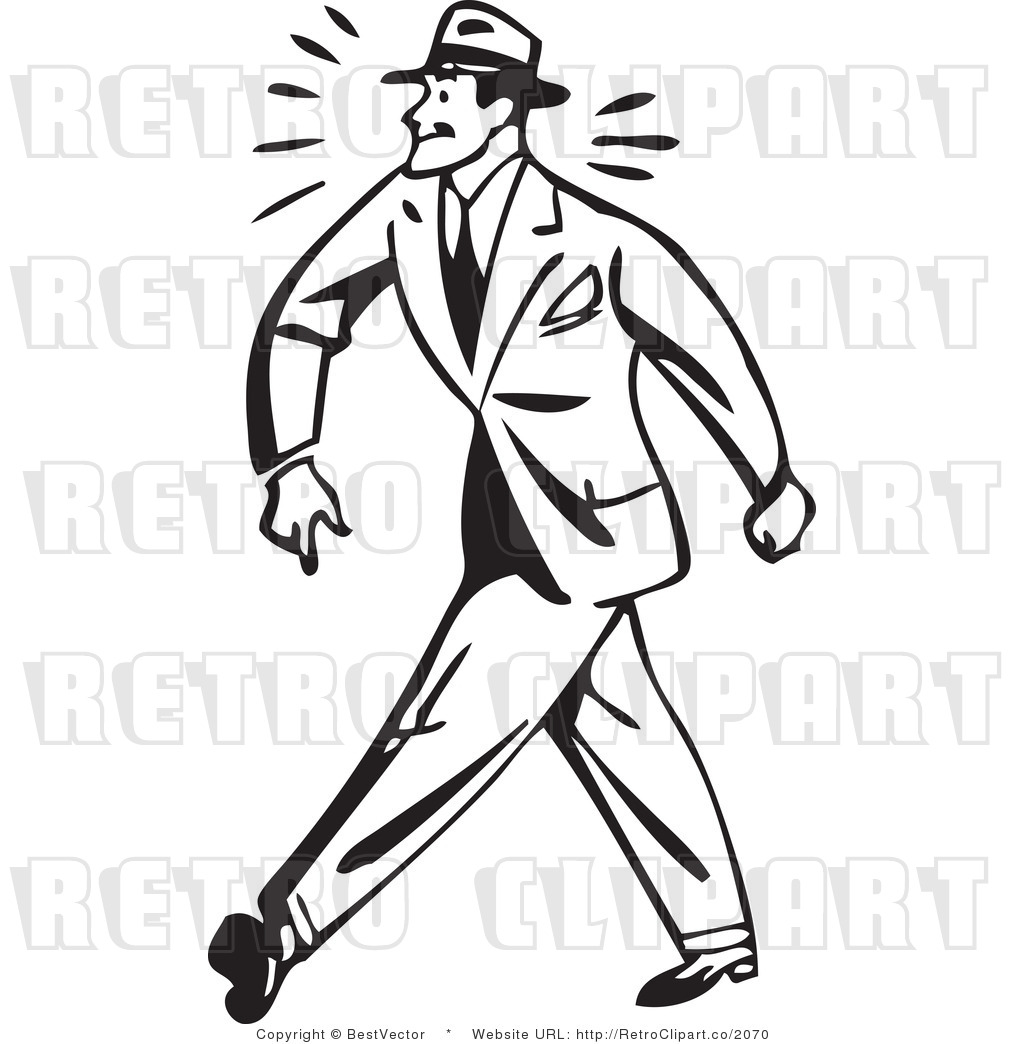     White Retro Vector Clip Art Of A Mad Businessman By Bestvector    2070