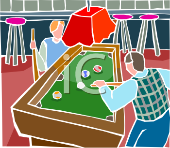 1008 2719 1515 Two Men Playing Pool At A Sports Bar Clipart Image Jpg
