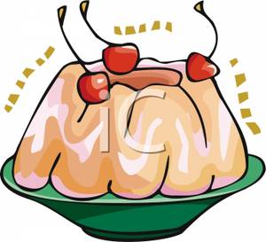 Bundt Cake With Cherries On Top Clipart Image