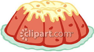 Bundt Cake With Vanilla Icing   Royalty Free Clipart Picture
