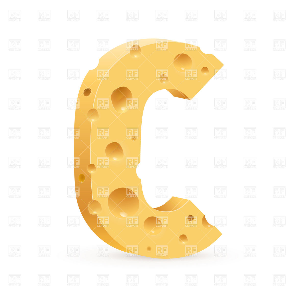 Cheese Font Letter C 9163 Signs Symbols Maps Download Royalty