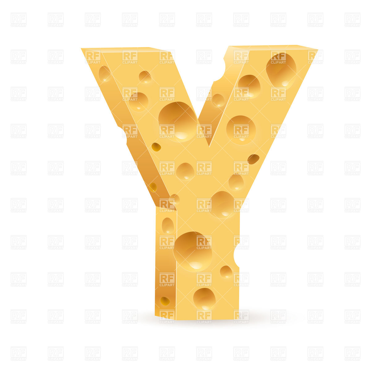 Cheese Font Letter Y Food And Beverages Download Royalty Free