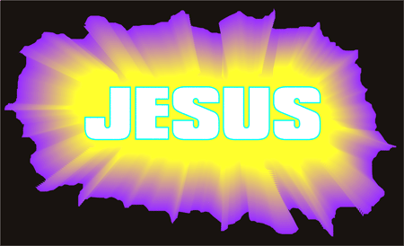 Clip Art Image  Jesus Banner  White   Yellow With Purple 