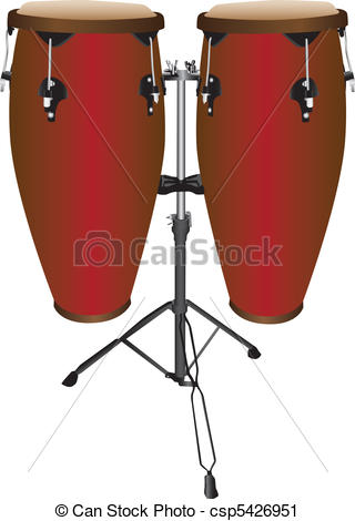 Clipart Of Pair Of Conga Drums Isolated On White Csp5426951   Search    
