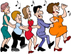 Conga Line Colouring Pages