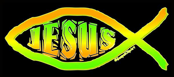 Free Christian Clip Art Image  Name Of Jesus In Christian Fish Symbol