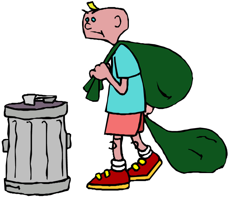 Girl Take Out Trash Clipart