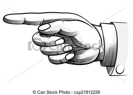 Illustration Vecteur De Vendange Hand Drawn Main Pointage Gauche