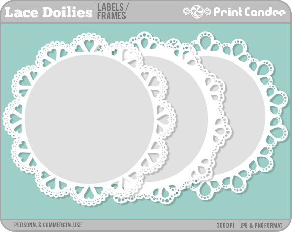 Lace Doily Frames   Personal And Commercial Use   Digital Clipart    