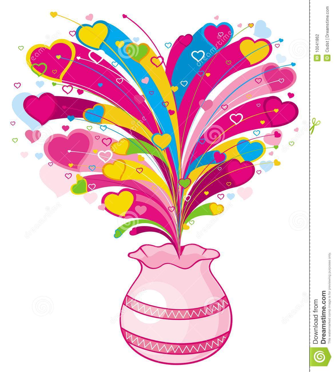 Love Symbol Break Out From The Vase Created By Adobe Illustrator Cs