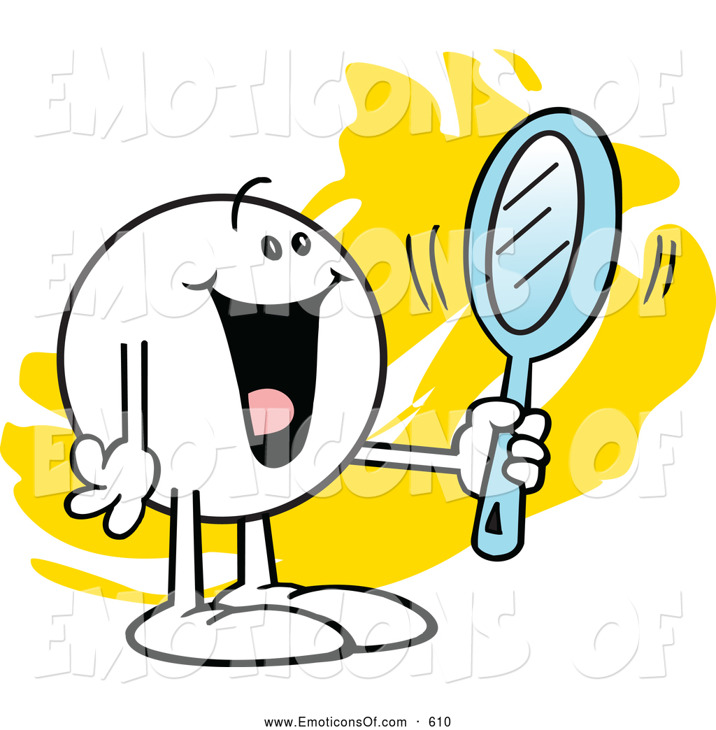 Reflection Clipart Clip Art Vector Cartoon Of A Excited Happy Moodie