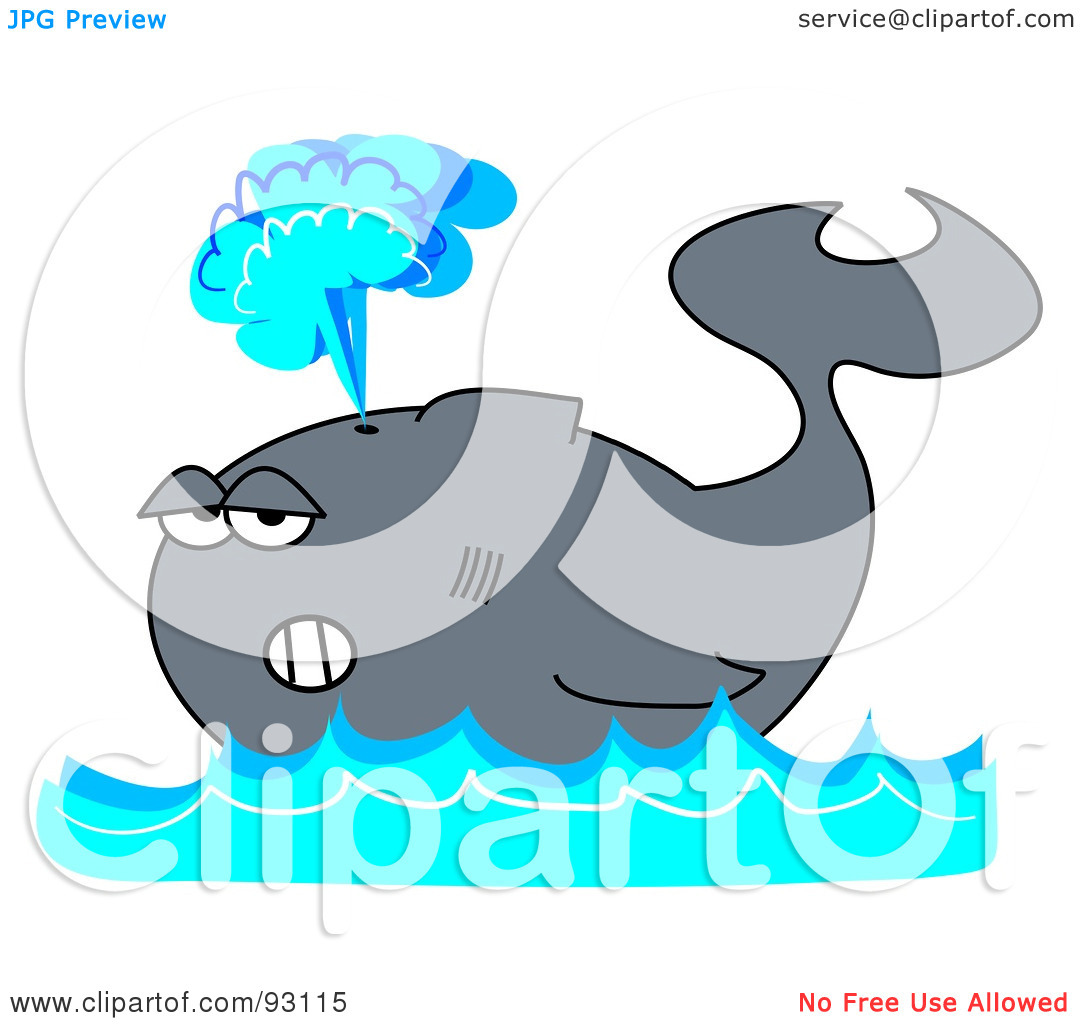 Royalty Free  Rf  Clipart Illustration Of A Gray Whale Floating On